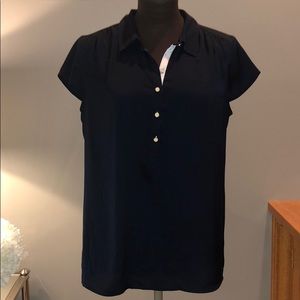 Loft short sleeve navy blue top.